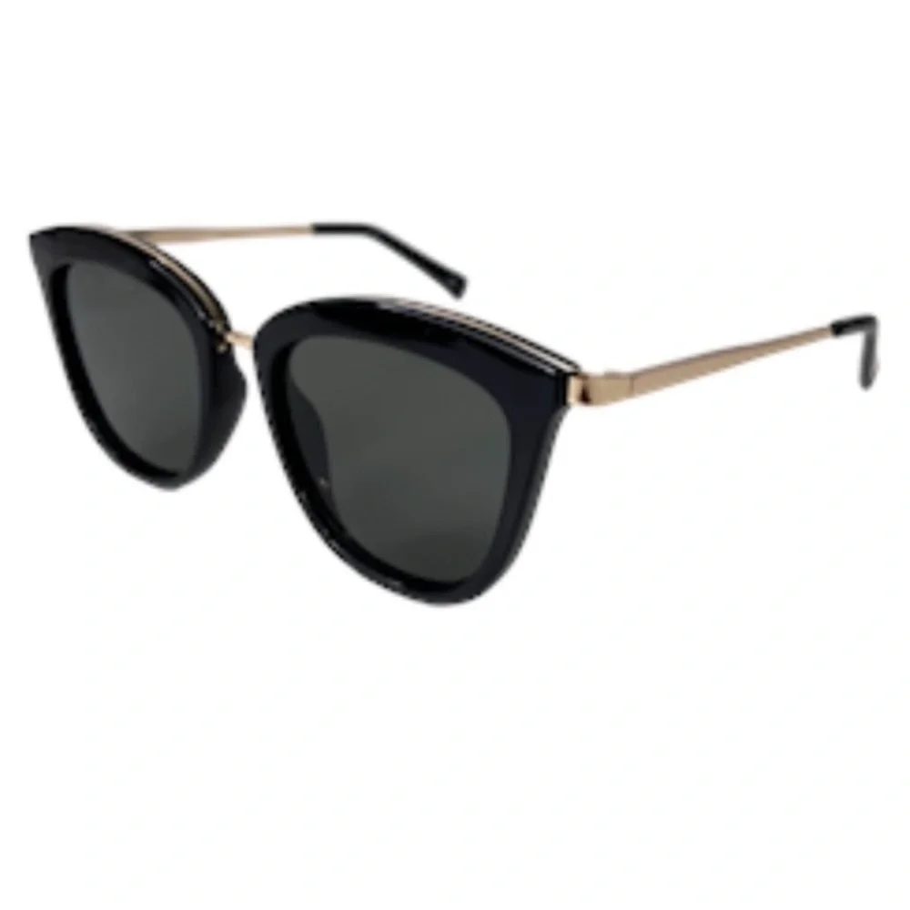 LE SPECS ​​Caliente NEW Black Gold Sunglasses Cat Eye NEW
